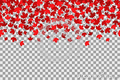 Seamless pattern with stars for 1st of July celebration on transparent background. Canada Day. Vector Illustration