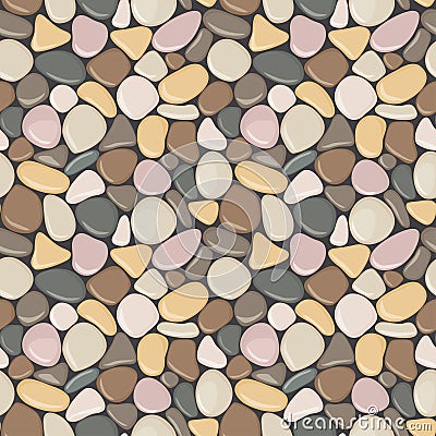 Seamless pattern with stones. Vector seamless background with smooth pebble. Vector Illustration