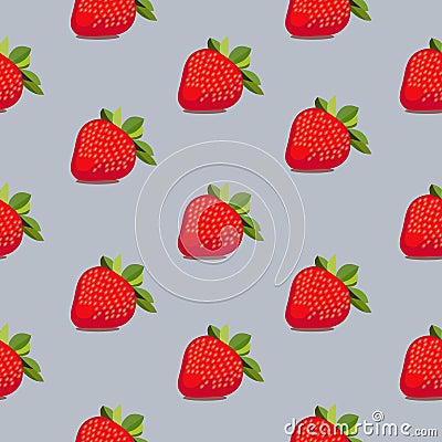 Seamless pattern strawberries blue Vector Illustration