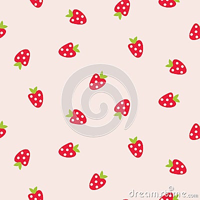 Seamless pattern with strawberry. Summer berry vector background Vector Illustration