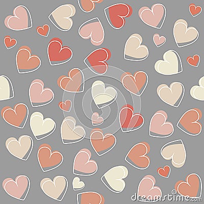 Seamless pattern with stylish hearts Vector Illustration