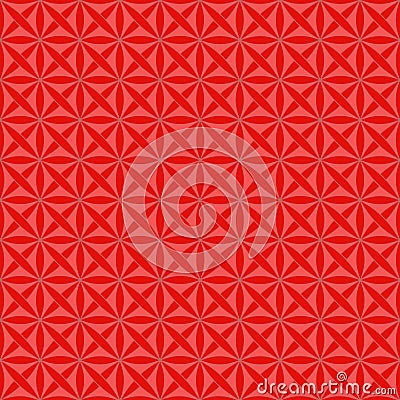 Seamless pattern with stylized celtic geometric ornament in living coral and red colors, vector Stock Photo