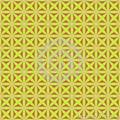 Seamless pattern with stylized celtic geometric ornament in yellow, pink and brown colors, vector Stock Photo