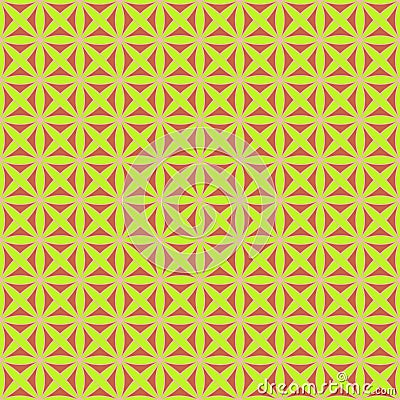 Seamless pattern with stylized celtic geometric ornament in yellow, pink and brown colors, vector Vector Illustration