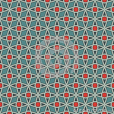 Seamless pattern with stylized repeating stars. Mosaic wallpaper. Oriental geometric ornament. Tracery texture. Vector Illustration