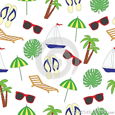 Seamless pattern on a summer subject. A vector picture. Vector Illustration