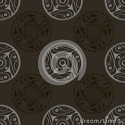 Seamless pattern with symbols ornament of Cucuteni Trypillia culture Vector Illustration