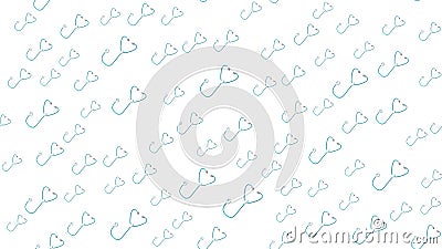 Seamless pattern texture of endless repetitive medical instruments with stethoscopes of phonendoscopes for listening to lungs Vector Illustration