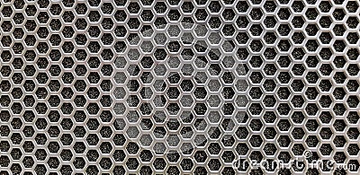Seamless pattern of texture silver or stainless steel hexagon for background Stock Photo