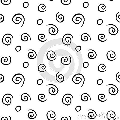 Seamless pattern texture of simple elements spirals helixes on white background. For greeting cards, wrapping paper, birthday, Stock Photo