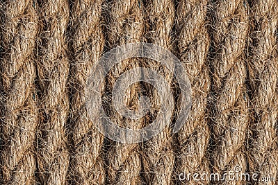 Seamless pattern texture of yellow natural flax rope Stock Photo