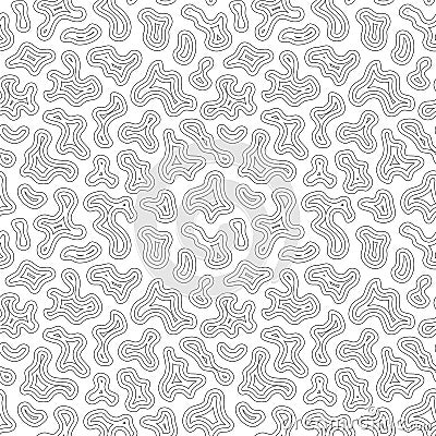 Seamless pattern, thin curved lines, black & white Vector Illustration