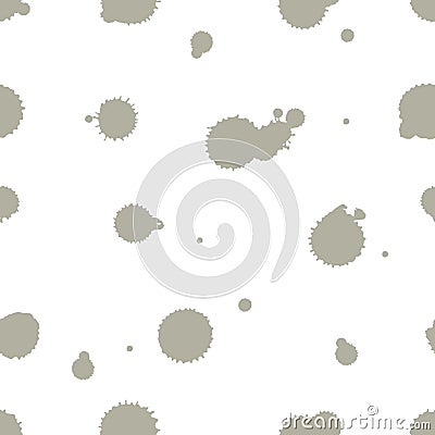 Seamless pattern, tile with inc splash, blots, smudge and brush strokes. Grunge endless template for web background, prints, wallp Vector Illustration