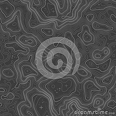 Seamless pattern. Topographic map background with space for copy Seamless texture. Line topography map contour Vector Illustration