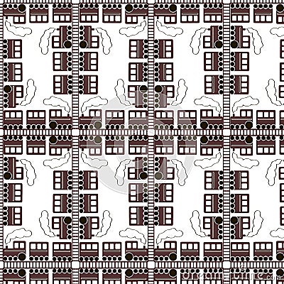 Seamless Pattern - Train Vector Illustration