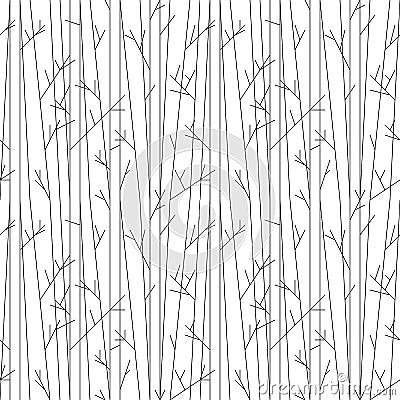 Seamless pattern with trees without leaves Vector Illustration