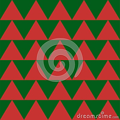 Seamless pattern with triangles. Red and green triangle pattern. Christmas trees or Scottish variant Vector Illustration