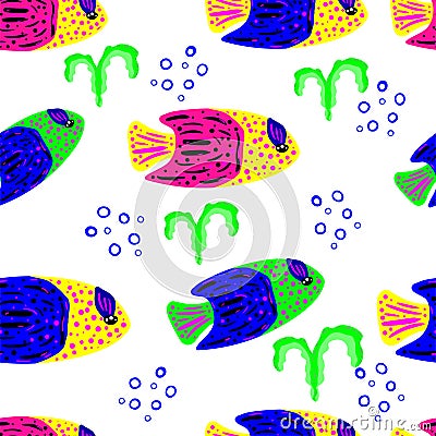 Neon seamless pattern Vector Illustration