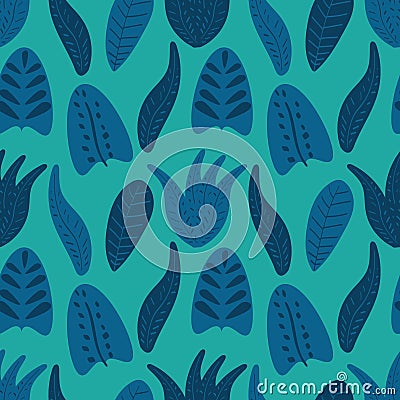 Tropical floral seamless pattern Vector Illustration