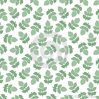 Seamless pattern of twigs and leaves. Vector Illustration