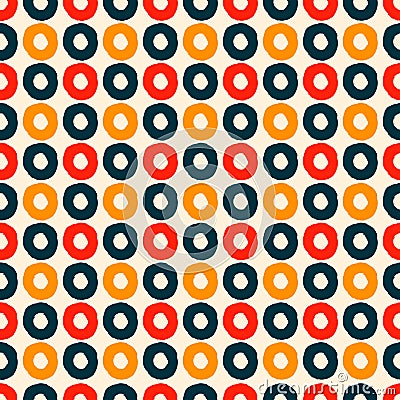 Seamless pattern with uneven multicolored rings for surface design and other design projects Vector Illustration