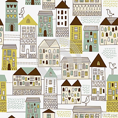 Seamless pattern,urban landscape Vector Illustration