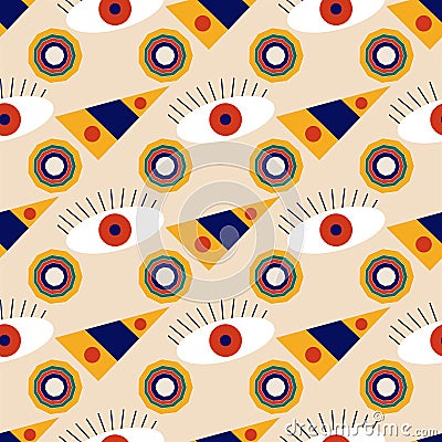 Seamless pattern for use in packaging in an abstract style with an Egyptian motif Vector Illustration