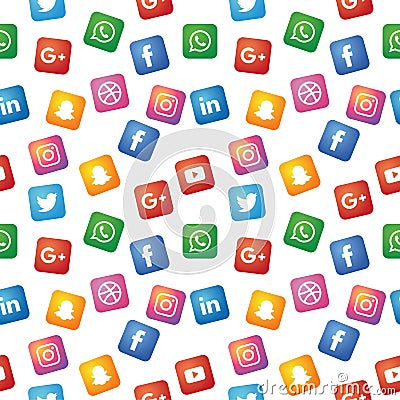 The seamless pattern used by social media icon Vector Illustration