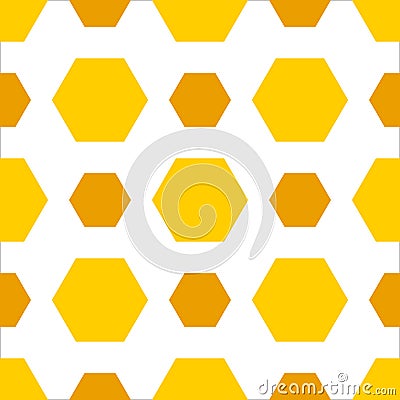 Seamless pattern with vector cartoon honeycomb. Abstract illustration Vector Illustration