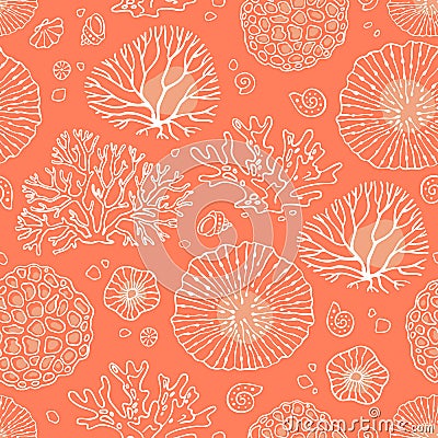 Seamless pattern with corals Stock Photo