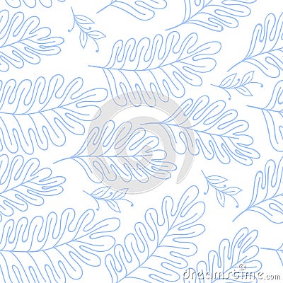 Seamless pattern vector floral background with hand drawn branches for textile, wrapping paper, adult cololring book etc Vector Illustration