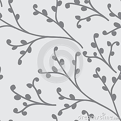 Seamless pattern vector floral background with hand drawn branches for textile, wrapping paper, home decoration etc.. Vector Illustration