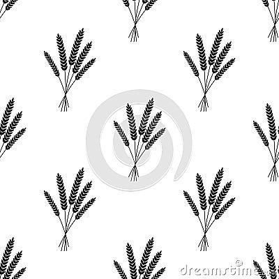 Seamless pattern. Vector illustration. Agriculture wheat Background silhouette wheat design Cartoon Illustration