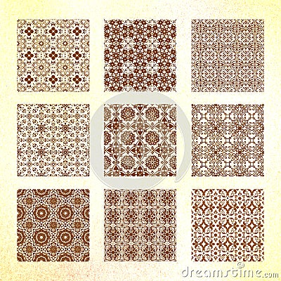 Seamless Pattern Vector Ornament Chinese New Year Oriental Arabian Vintage Pack A for Background Wallpaper Decoration Vector Illustration