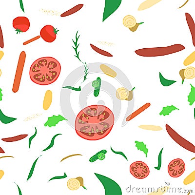 Seamless pattern with tomatoes Vector Illustration