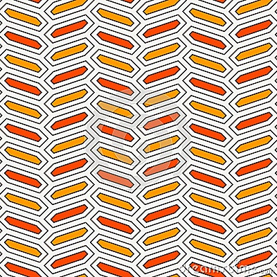 Seamless pattern with vertical braid ornament. Octagons tile background. Herringbone motif. Geometric wallpaper Vector Illustration