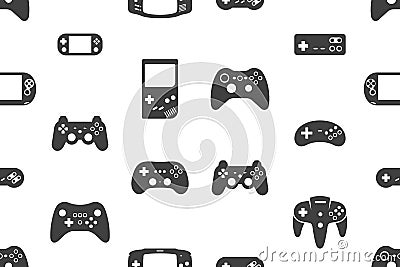 Seamless pattern with Video games joystick Vector Illustration