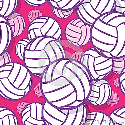 Seamless pattern with volleyball ball graphic. Vector Illustration