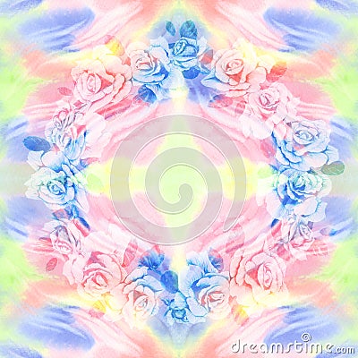 Seamless pattern. Watercolor background image - decorative composition. Stock Photo