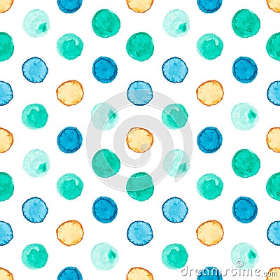 Seamless pattern with watercolor circles Vector Illustration