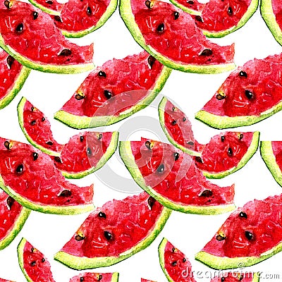 Seamless pattern with watermelon Cartoon Illustration