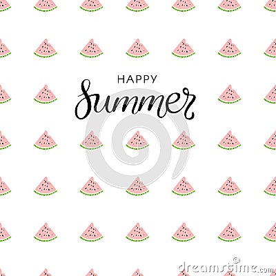 Seamless pattern watermelon slices Vector Illustration