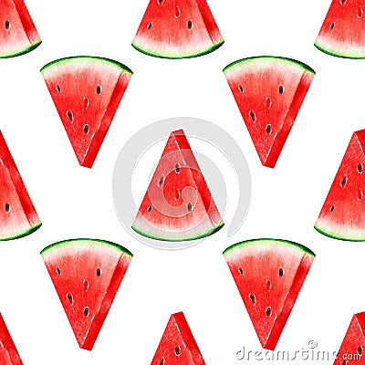 Seamless pattern with watermelons Stock Photo