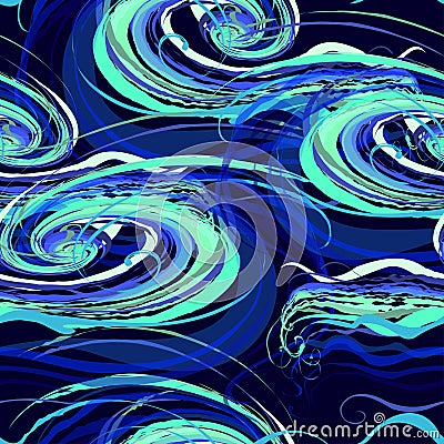 Seamless pattern with waves Vector Illustration