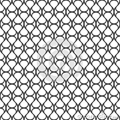 Seamless pattern of wavy lines and round shapes. Geometric strip Vector Illustration