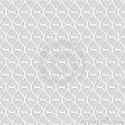 Seamless pattern of wavy lines and round shapes. Geometric strip Vector Illustration