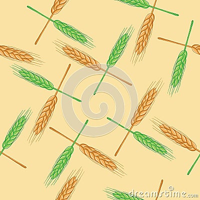 Seamless pattern with wheat. Organic Vector Illustration