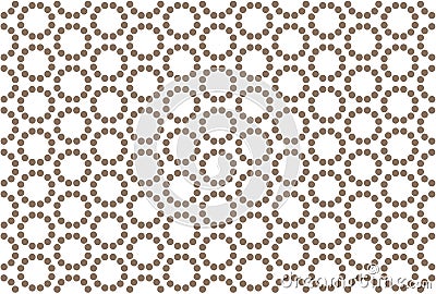 Seamless pattern. White background, shaped dotted circle in brown color Stock Photo