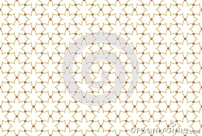 Seamless pattern. White background, six rayed stars with diamonds in brown color tones Stock Photo