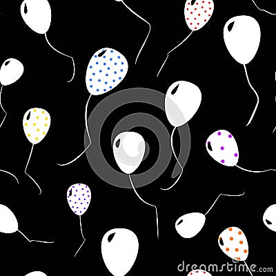 Seamless pattern of white ballons vector illustration Vector Illustration